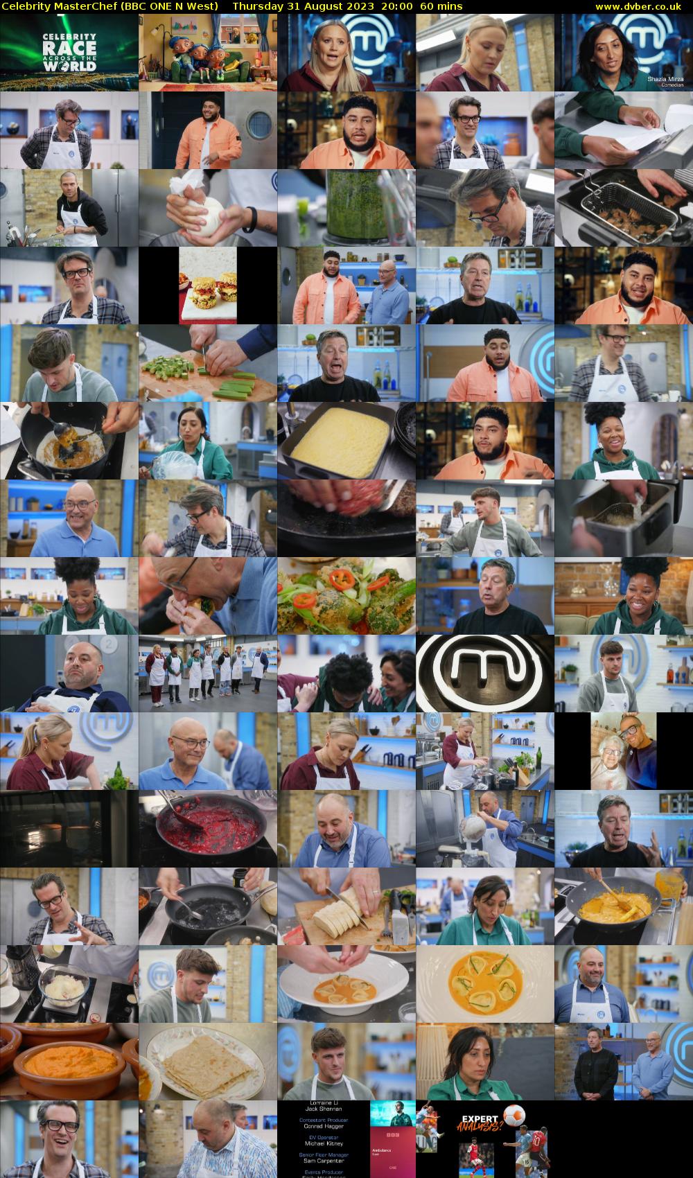 Celebrity MasterChef (BBC ONE N West) Thursday 31 August 2023 20:00 - 21:00