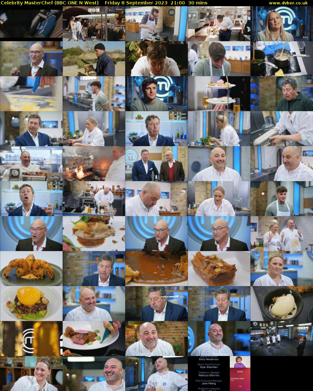 Celebrity MasterChef (BBC ONE N West) Friday 8 September 2023 21:00 - 21:30
