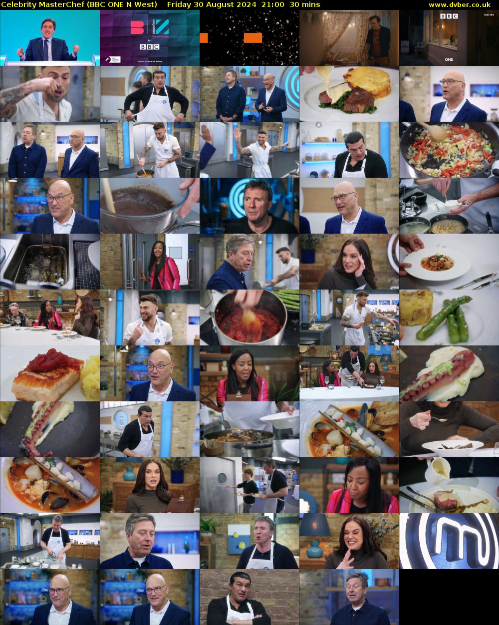 Celebrity MasterChef (BBC ONE N West) Friday 30 August 2024 21:00 - 21:30