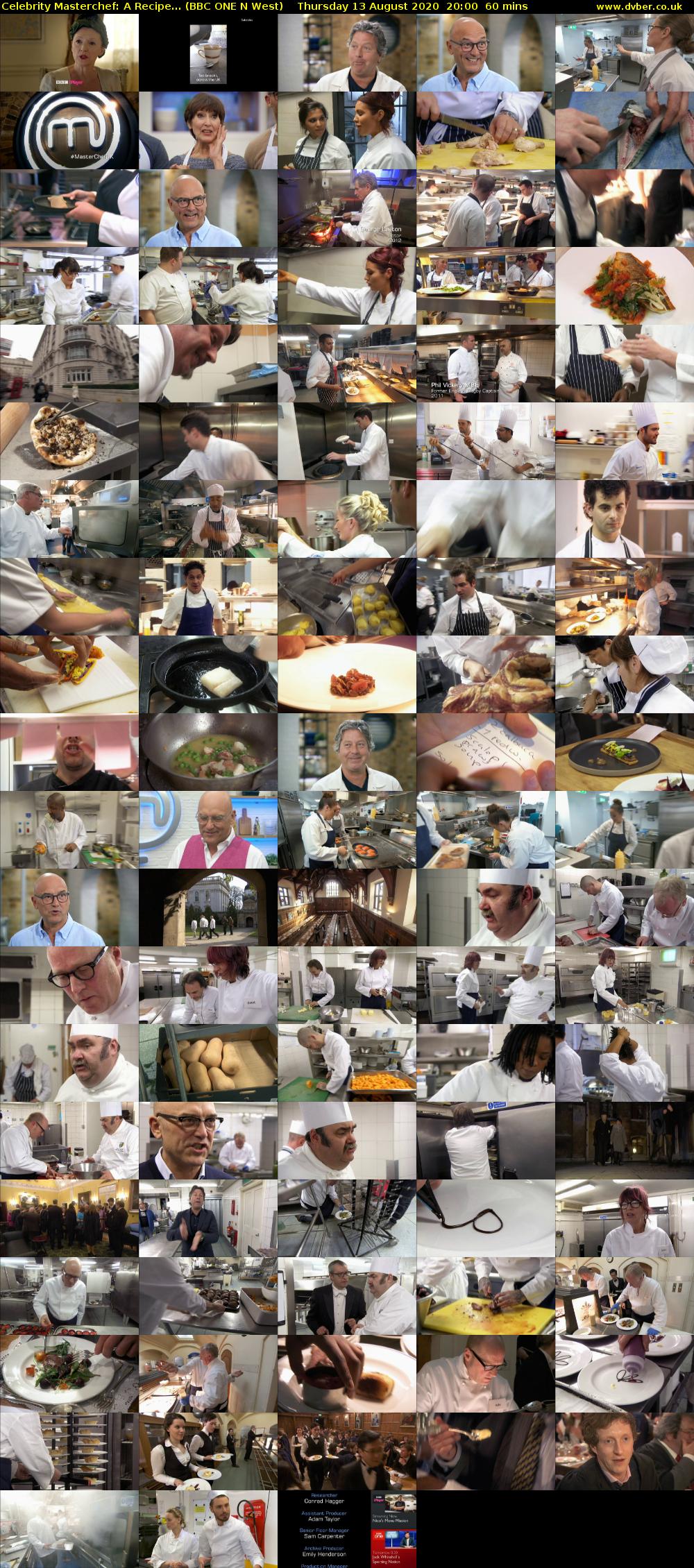 Celebrity Masterchef: A Recipe... (BBC ONE N West) Thursday 13 August 2020 20:00 - 21:00