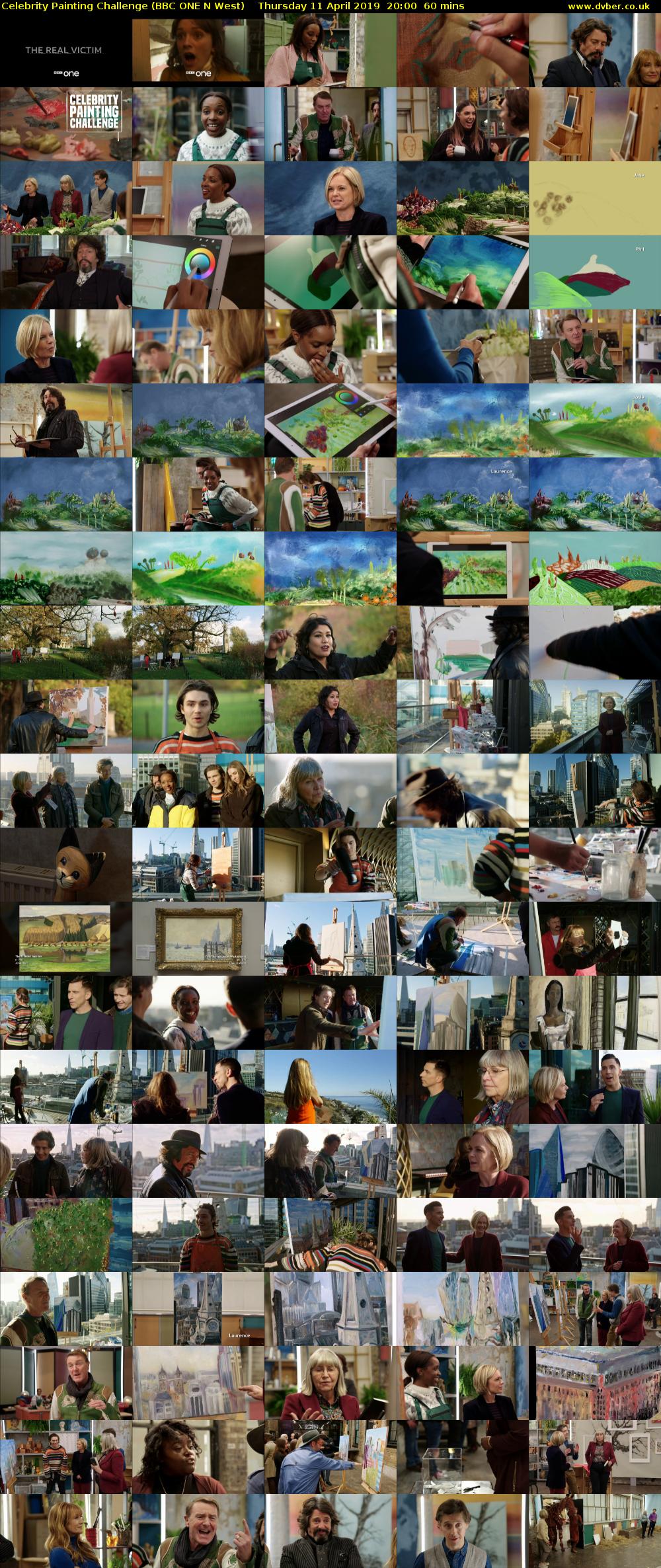 Celebrity Painting Challenge (BBC ONE N West) Thursday 11 April 2019 20:00 - 21:00