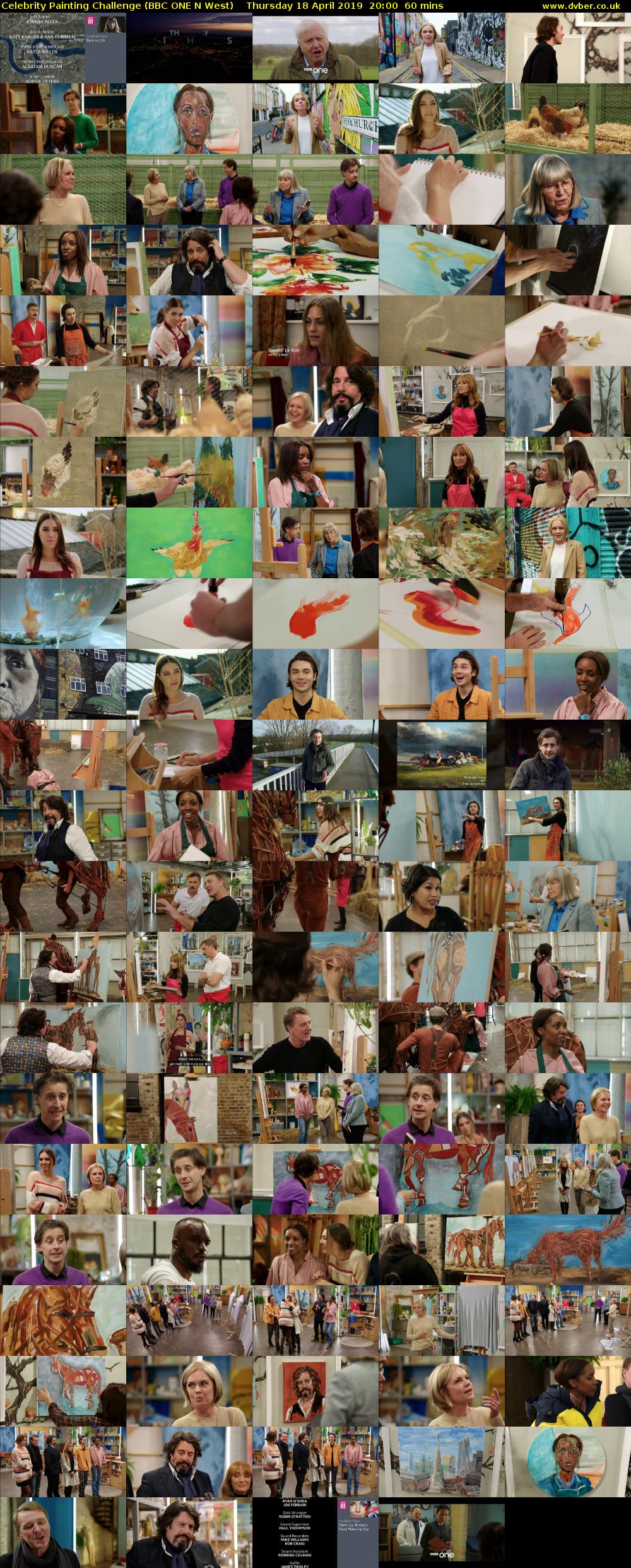 Celebrity Painting Challenge (BBC ONE N West) Thursday 18 April 2019 20:00 - 21:00