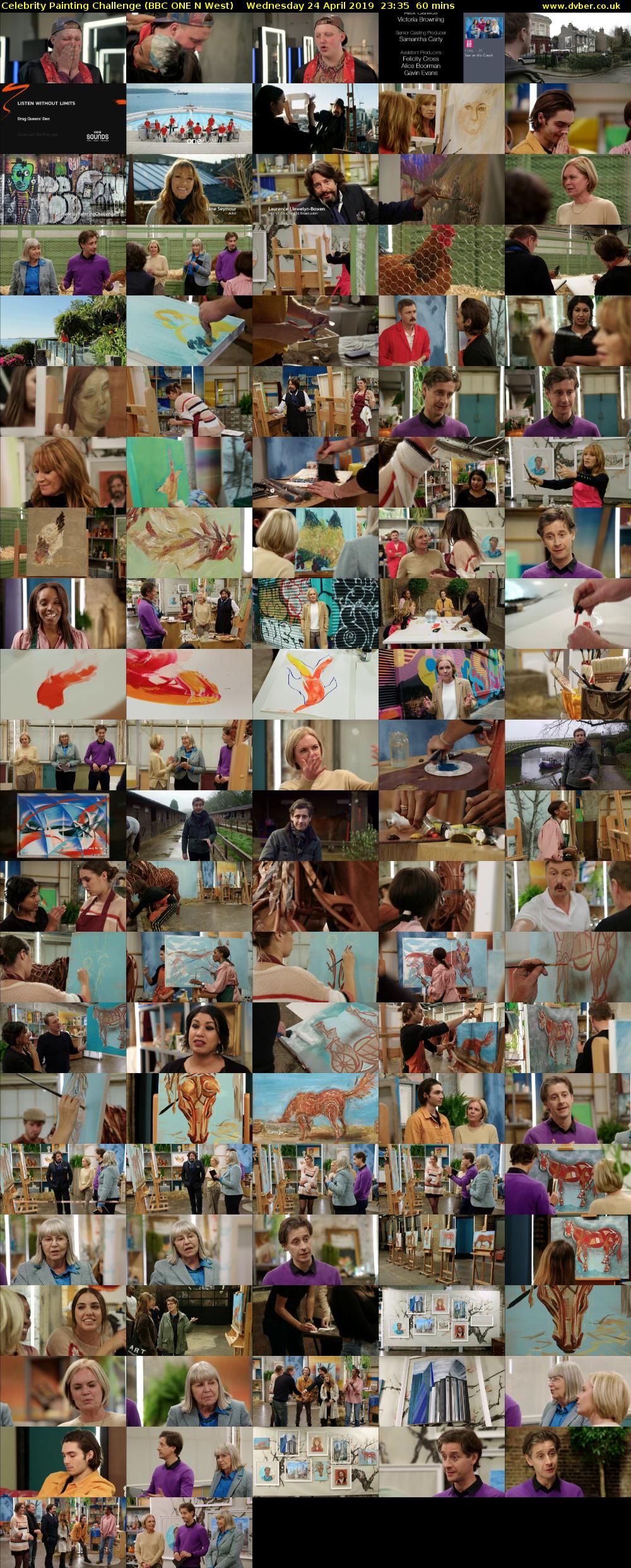 Celebrity Painting Challenge (BBC ONE N West) Wednesday 24 April 2019 23:35 - 00:35