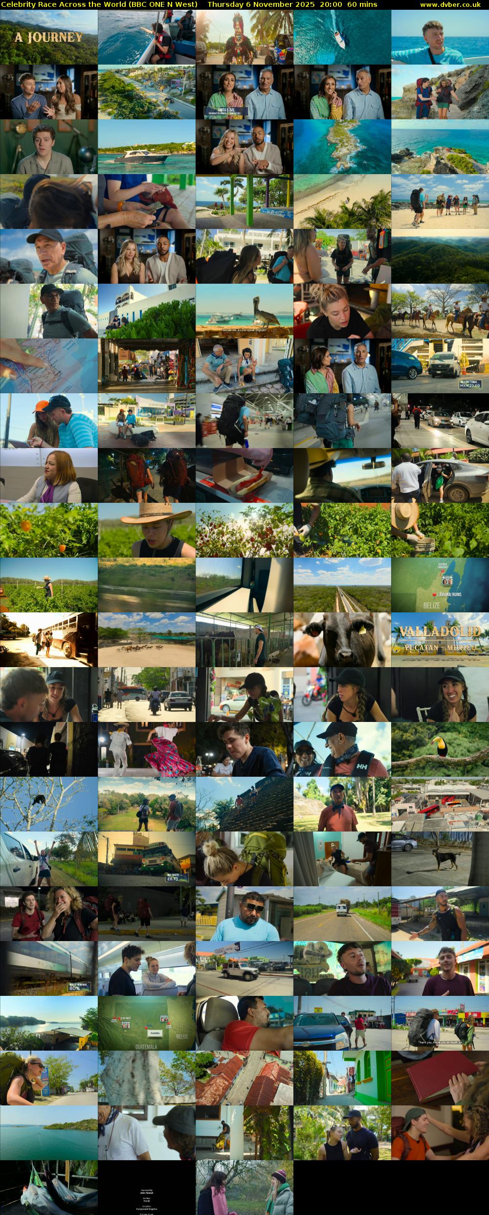 Celebrity Race Across the World (BBC ONE N West) Thursday 6 November 2025 20:00 - 21:00