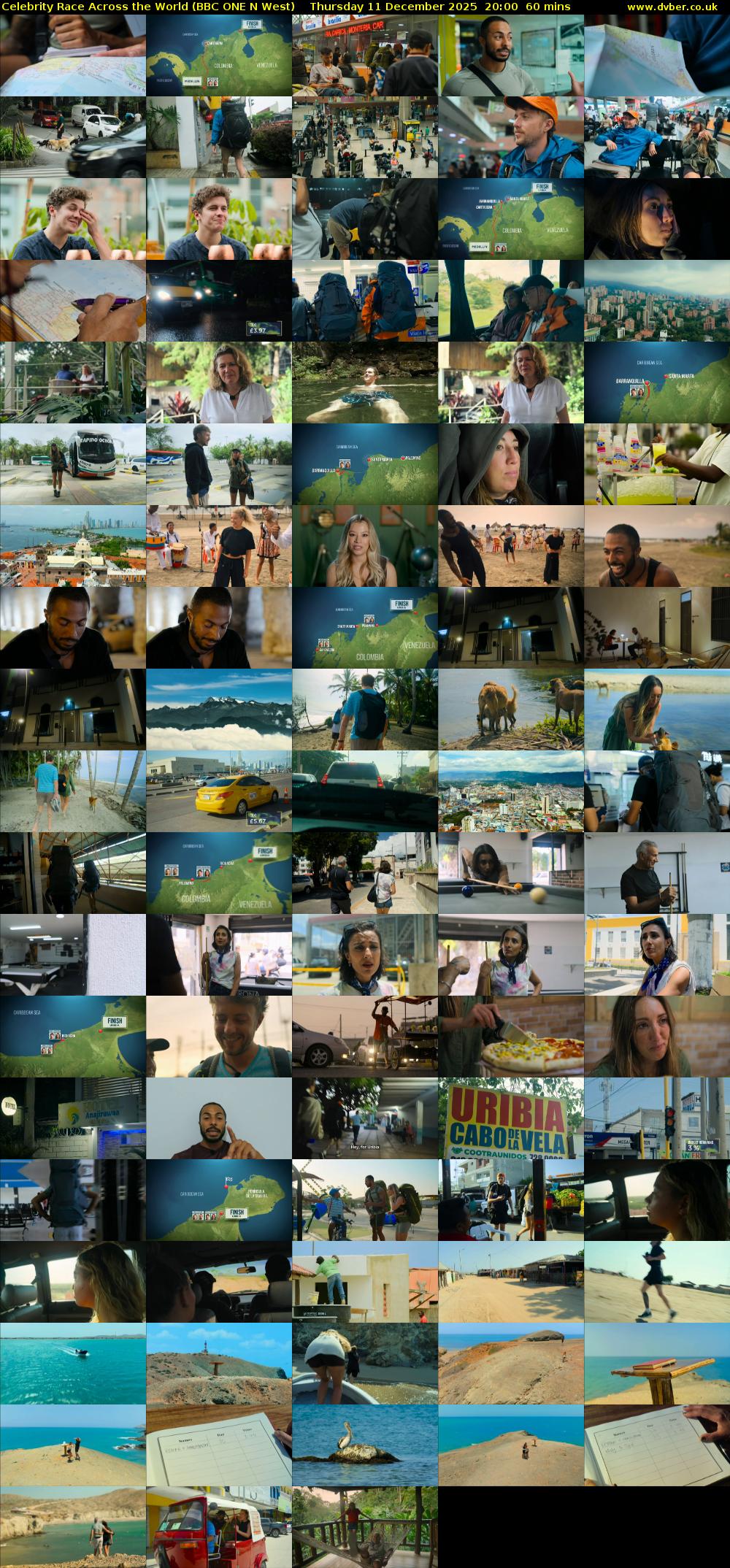 Celebrity Race Across the World (BBC ONE N West) Thursday 11 December 2025 20:00 - 21:00