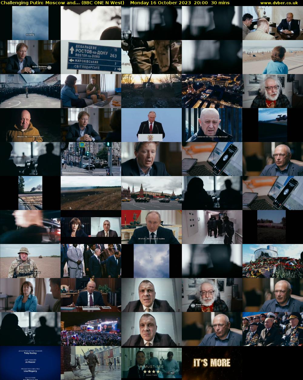 Challenging Putin: Moscow and... (BBC ONE N West) Monday 16 October 2023 20:00 - 20:30