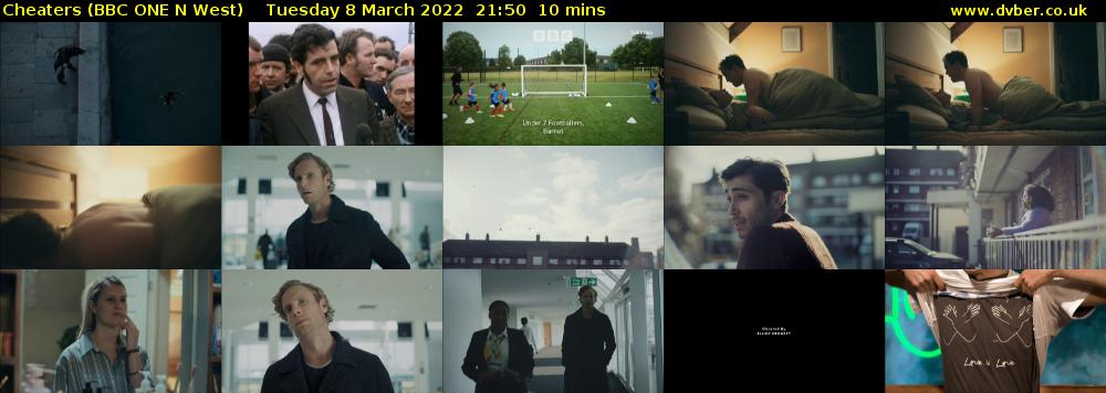Cheaters (BBC ONE N West) Tuesday 8 March 2022 21:50 - 22:00