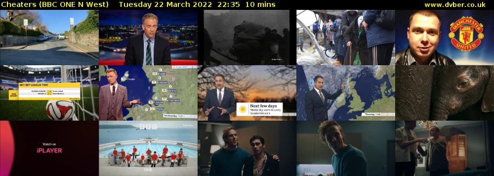 Cheaters (BBC ONE N West) Tuesday 22 March 2022 22:35 - 22:45