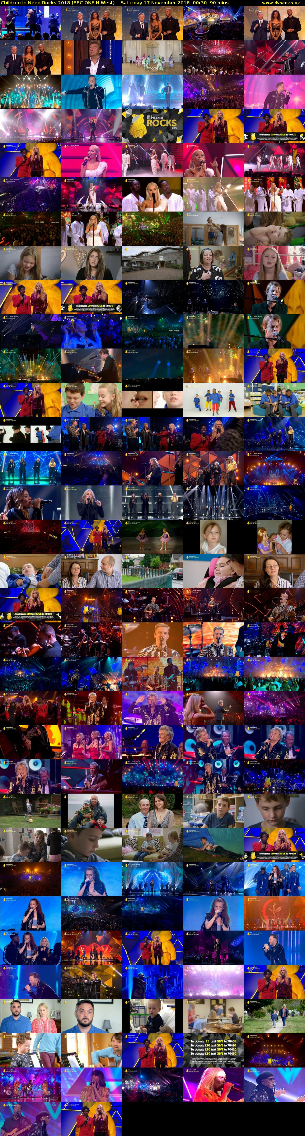 Children in Need Rocks 2018 (BBC ONE N West) Saturday 17 November 2018 00:30 - 02:00