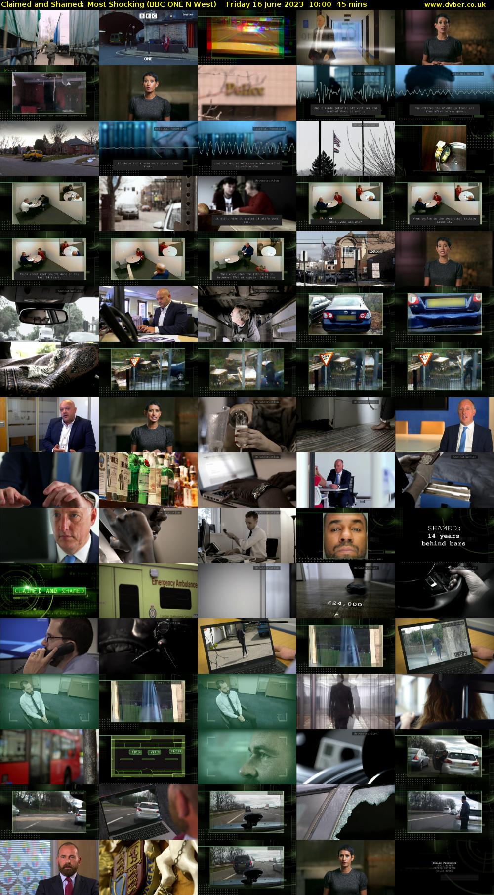 Claimed and Shamed: Most Shocking (BBC ONE N West) Friday 16 June 2023 10:00 - 10:45