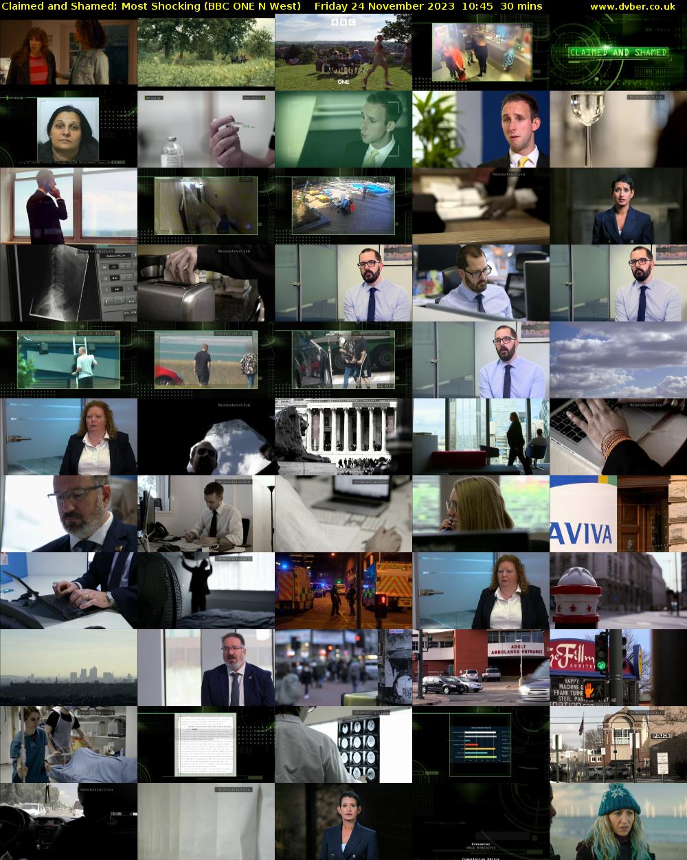 Claimed and Shamed: Most Shocking (BBC ONE N West) Friday 24 November 2023 10:45 - 11:15