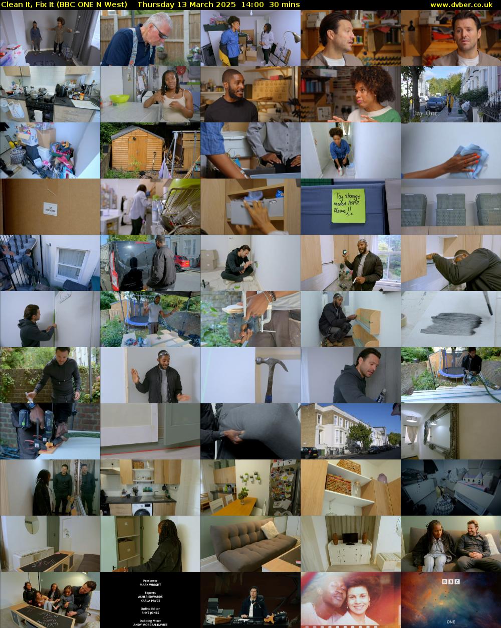 Clean It, Fix It (BBC ONE N West) Thursday 13 March 2025 14:00 - 14:30