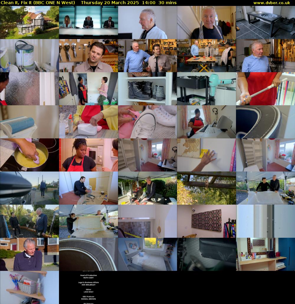 Clean It, Fix It (BBC ONE N West) Thursday 20 March 2025 14:00 - 14:30