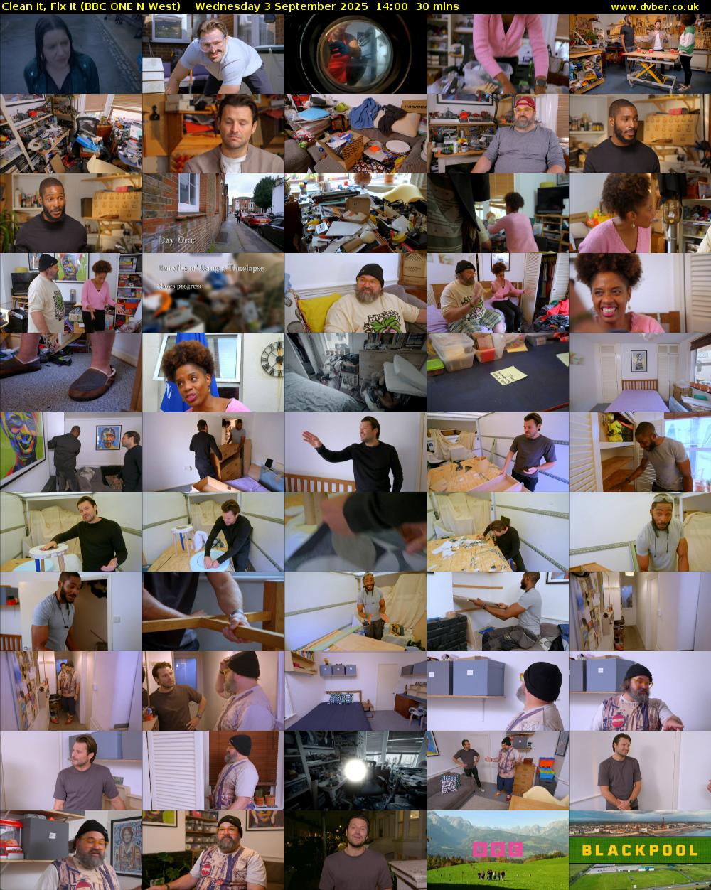 Clean It, Fix It (BBC ONE N West) Wednesday 3 September 2025 14:00 - 14:30