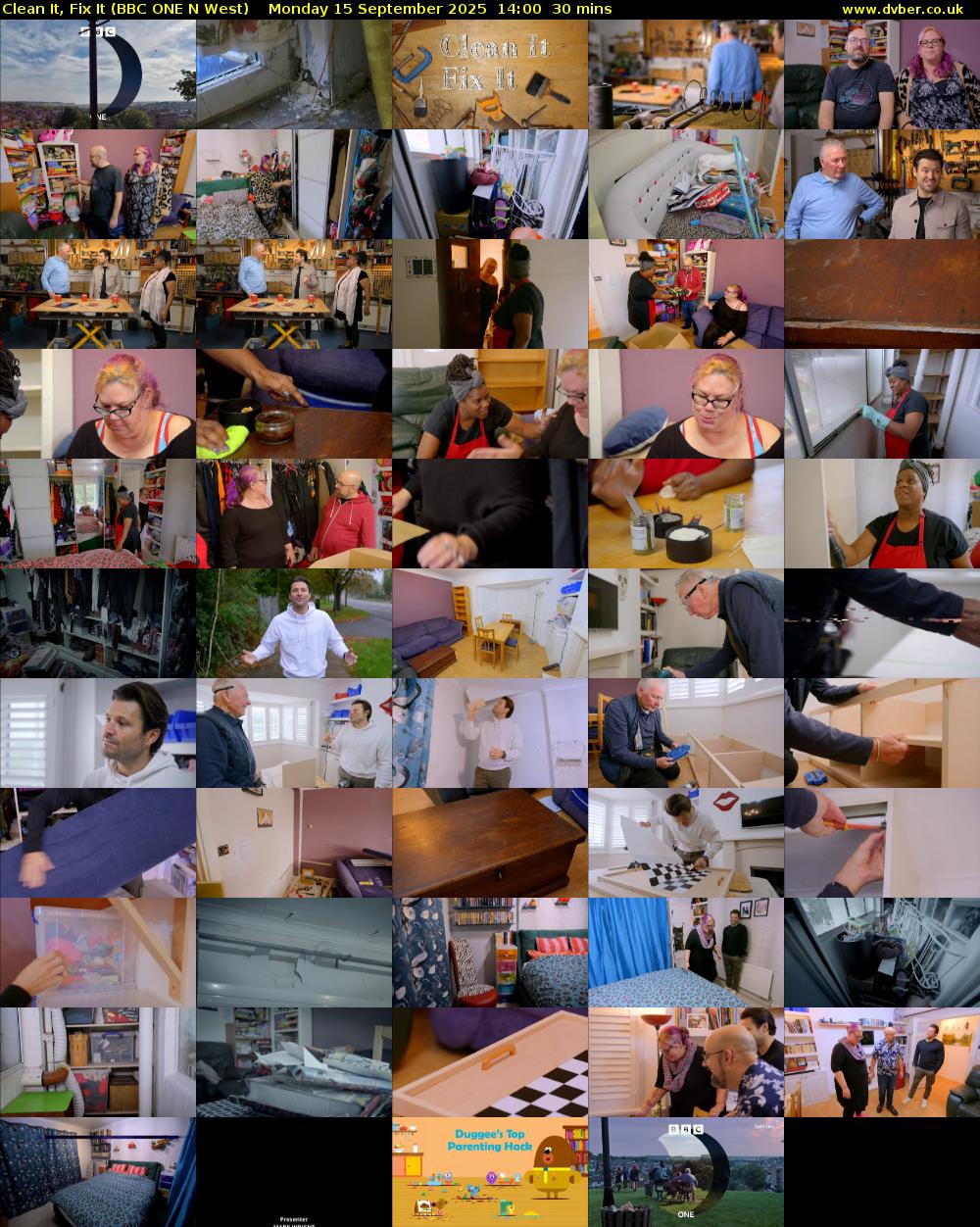 Clean It, Fix It (BBC ONE N West) Monday 15 September 2025 14:00 - 14:30