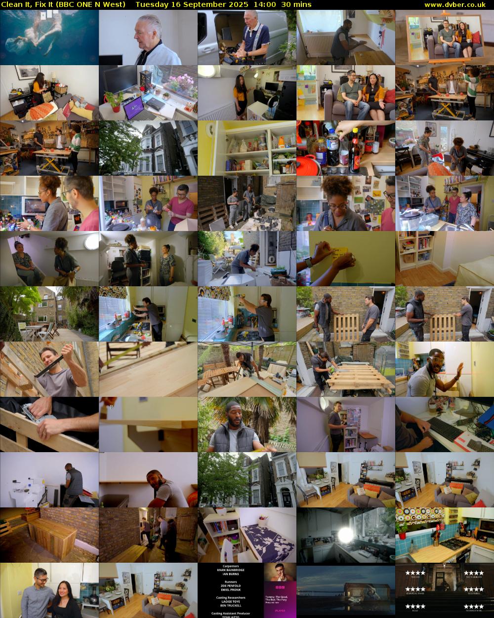 Clean It, Fix It (BBC ONE N West) Tuesday 16 September 2025 14:00 - 14:30
