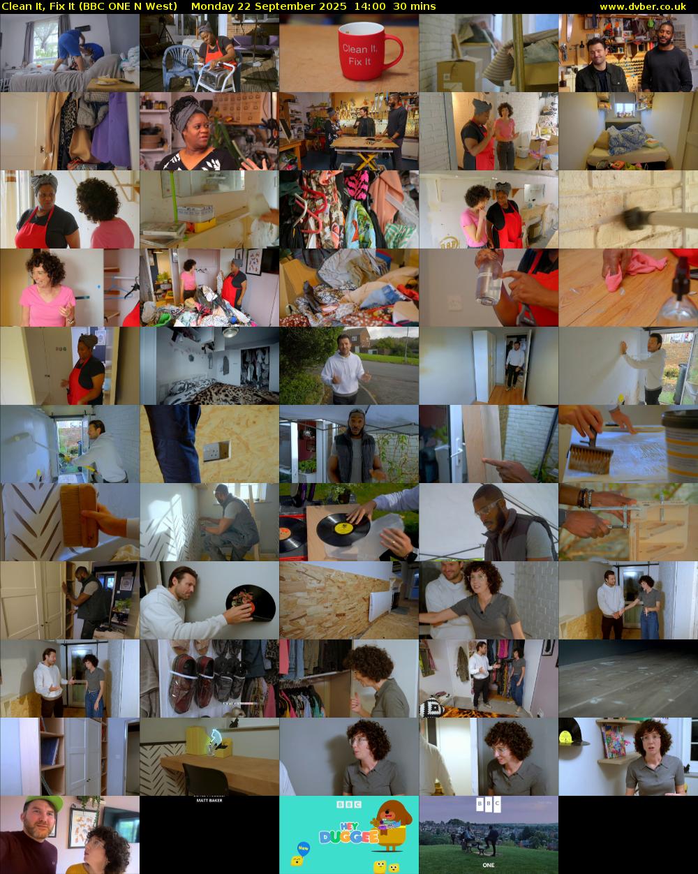 Clean It, Fix It (BBC ONE N West) Monday 22 September 2025 14:00 - 14:30