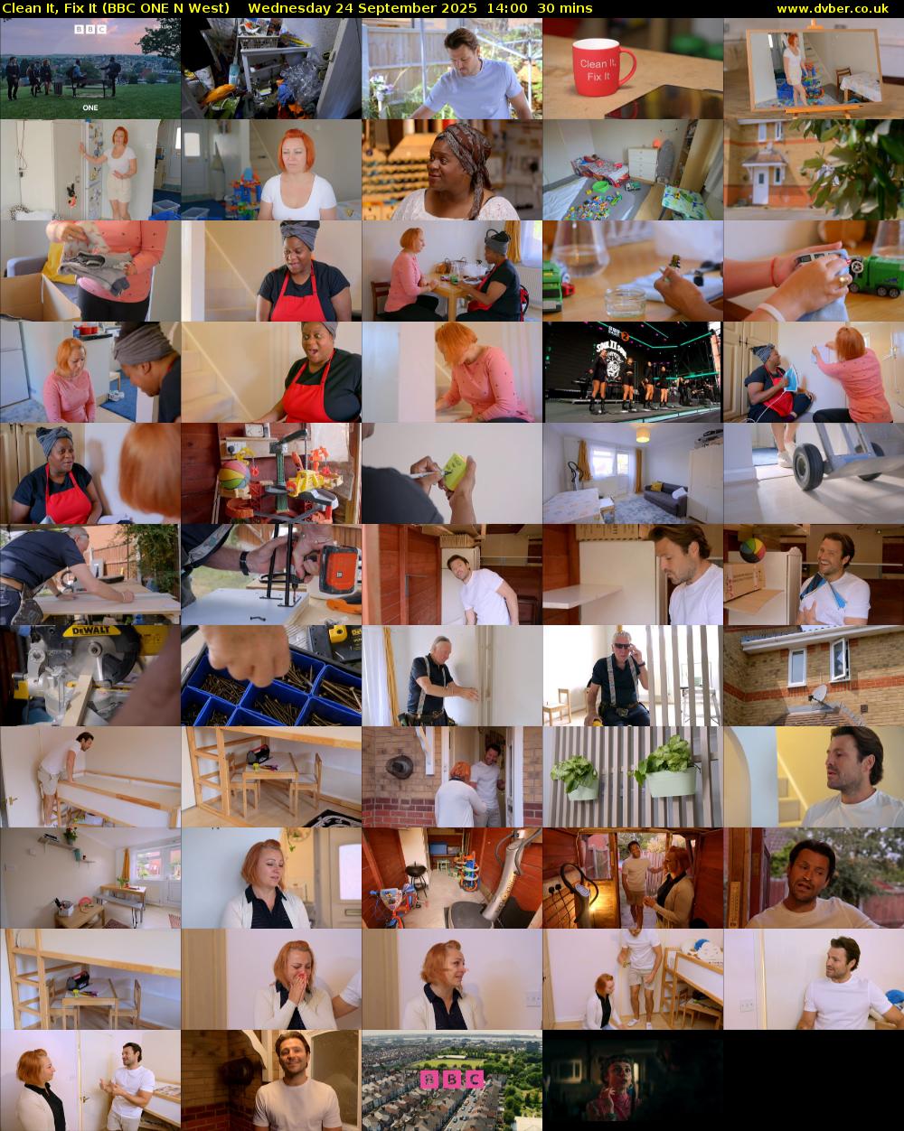 Clean It, Fix It (BBC ONE N West) Wednesday 24 September 2025 14:00 - 14:30