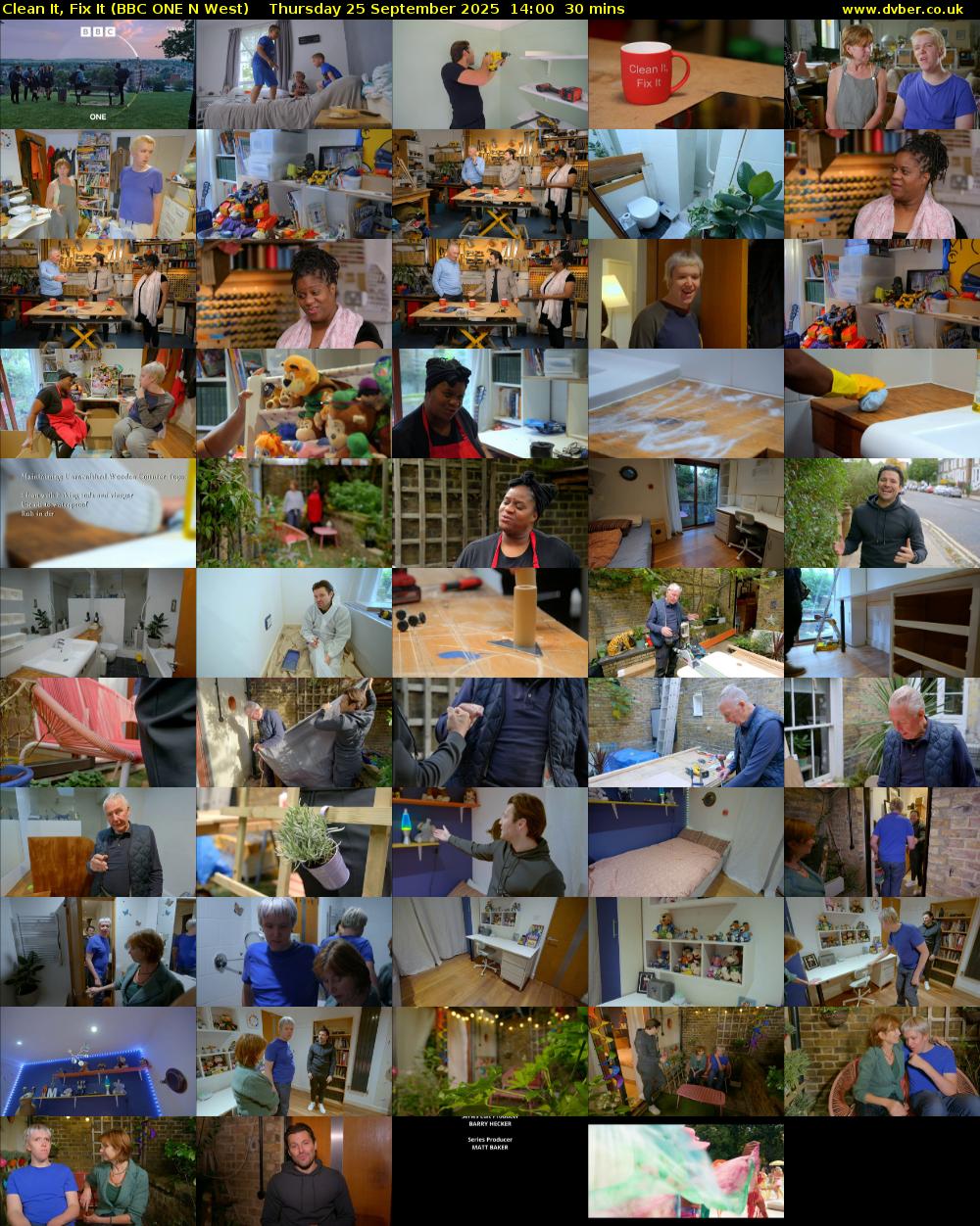 Clean It, Fix It (BBC ONE N West) Thursday 25 September 2025 14:00 - 14:30