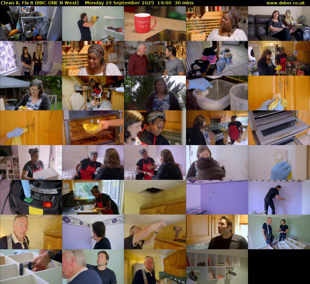 Clean It, Fix It (BBC ONE N West) Monday 29 September 2025 14:00 - 14:30