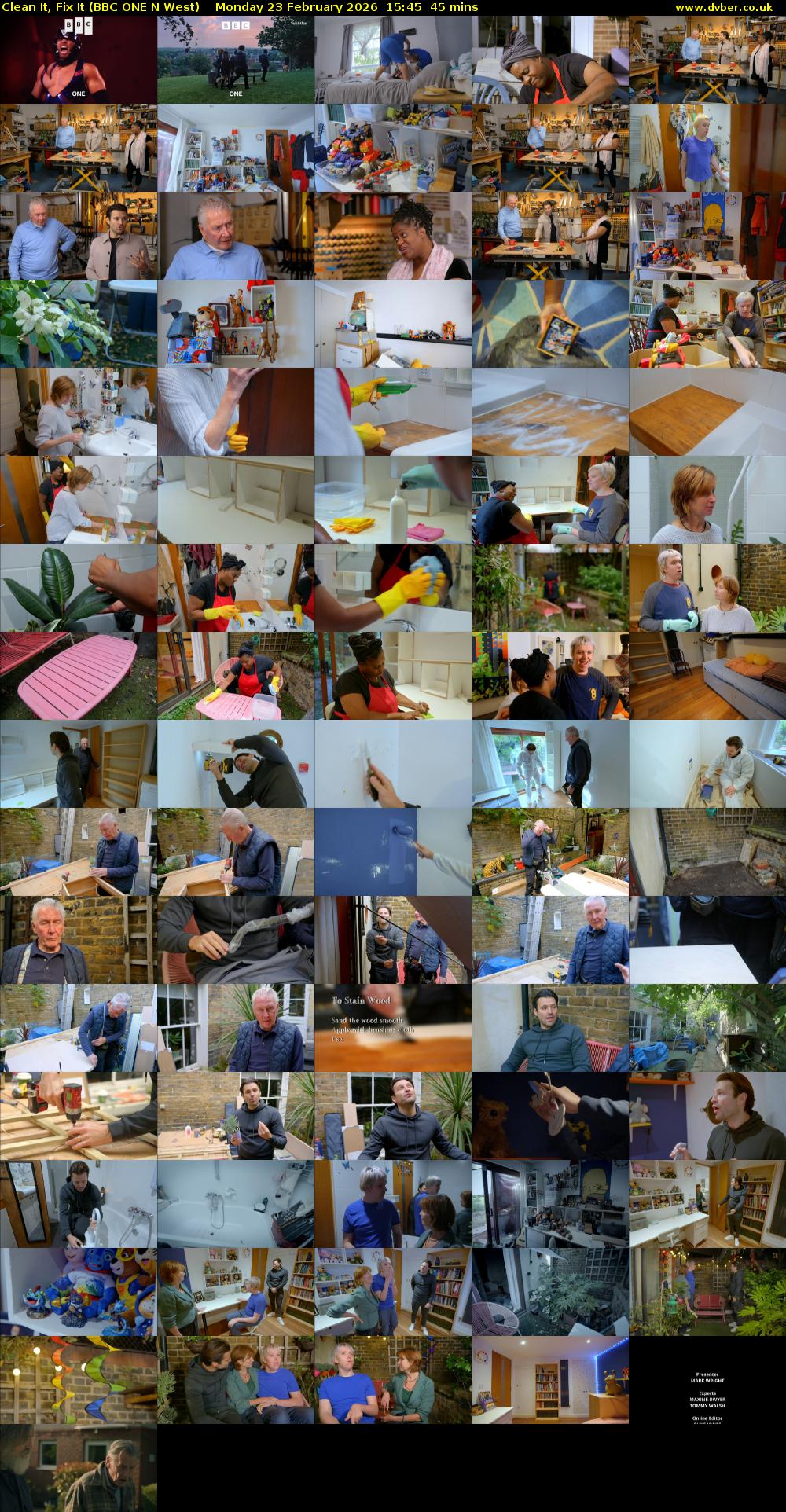 Clean It, Fix It (BBC ONE N West) Monday 23 February 2026 15:45 - 16:30