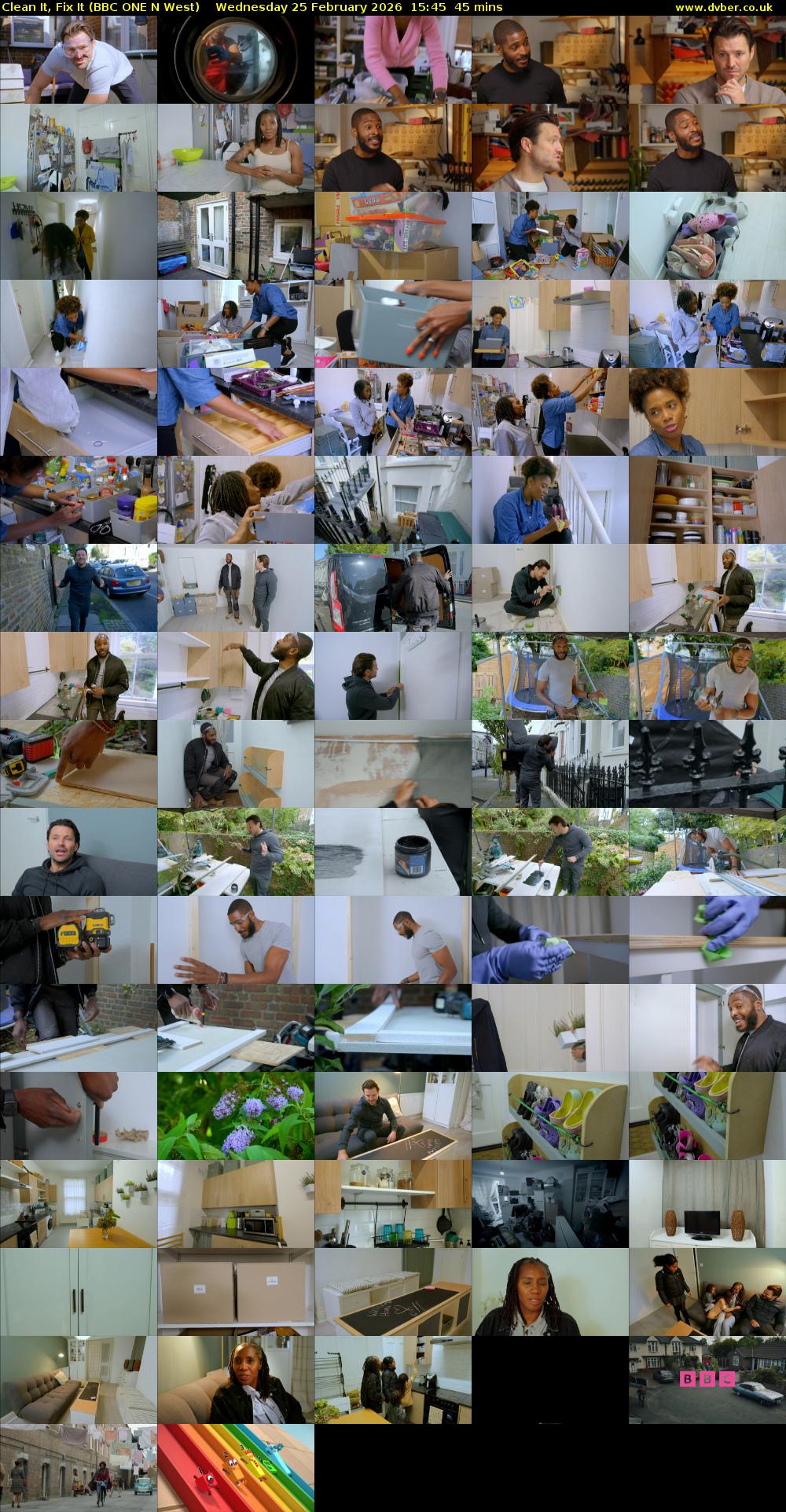 Clean It, Fix It (BBC ONE N West) Wednesday 25 February 2026 15:45 - 16:30