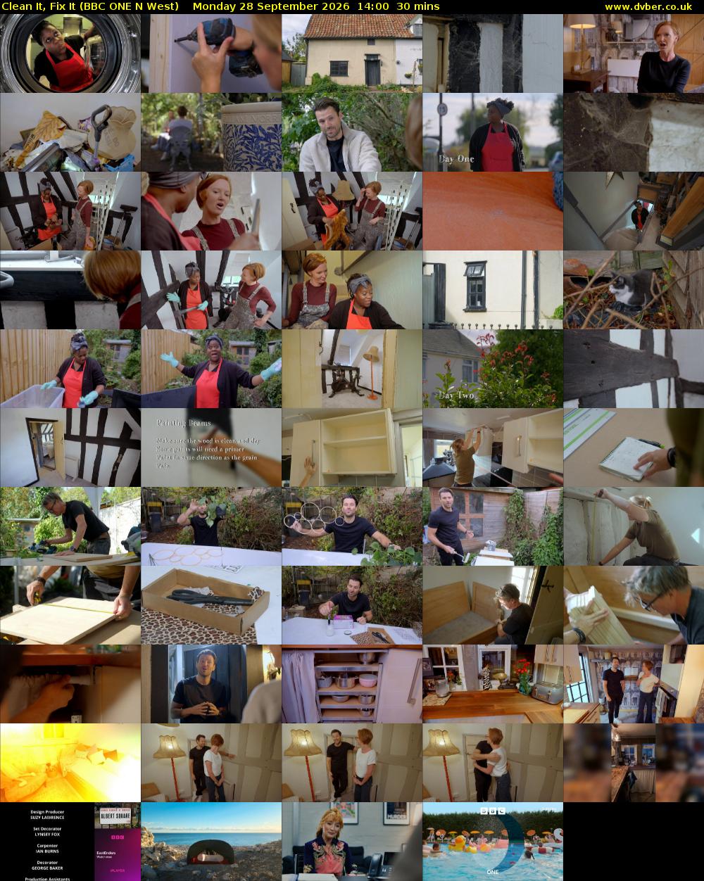 Clean It, Fix It (BBC ONE N West) Monday 28 September 2026 14:00 - 14:30