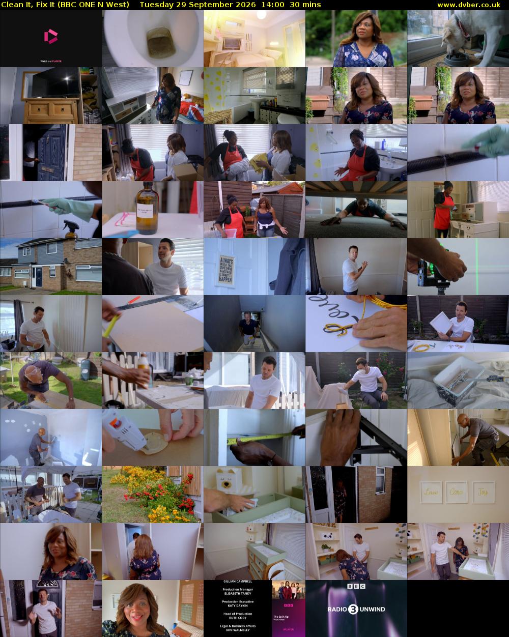 Clean It, Fix It (BBC ONE N West) Tuesday 29 September 2026 14:00 - 14:30