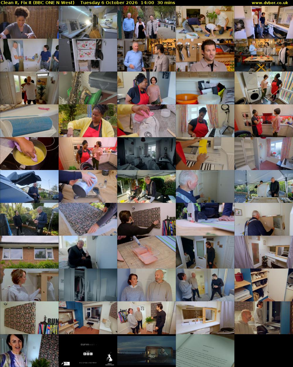 Clean It, Fix It (BBC ONE N West) Tuesday 6 October 2026 14:00 - 14:30