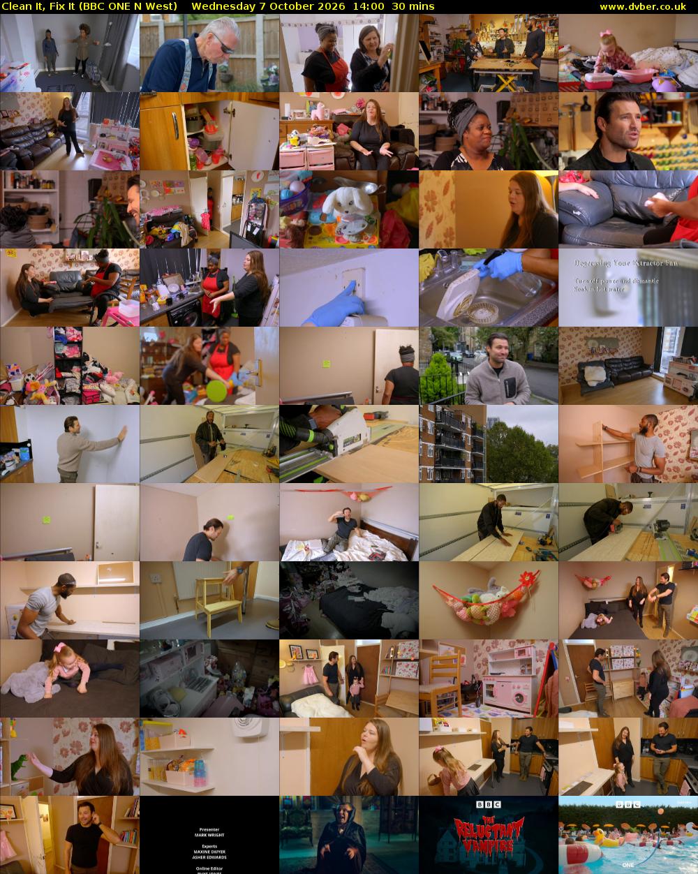 Clean It, Fix It (BBC ONE N West) Wednesday 7 October 2026 14:00 - 14:30