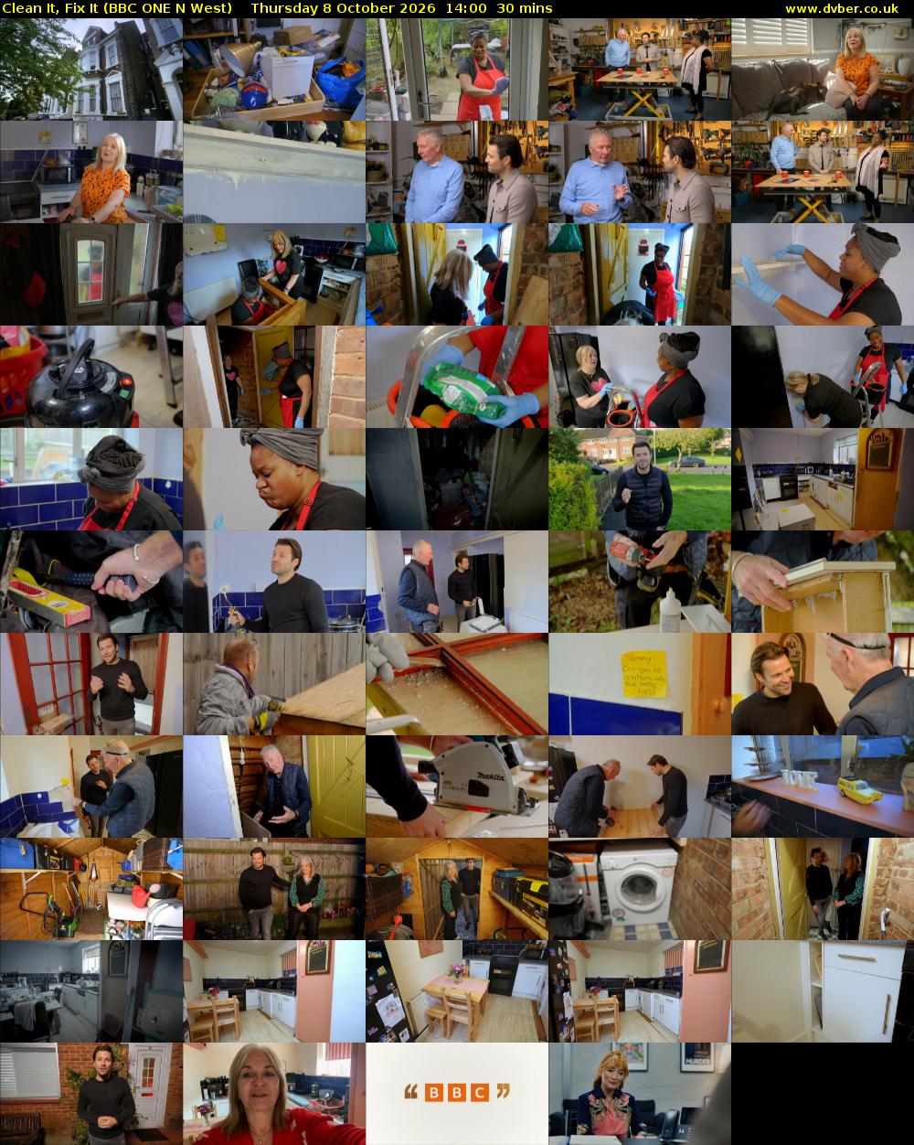 Clean It, Fix It (BBC ONE N West) Thursday 8 October 2026 14:00 - 14:30