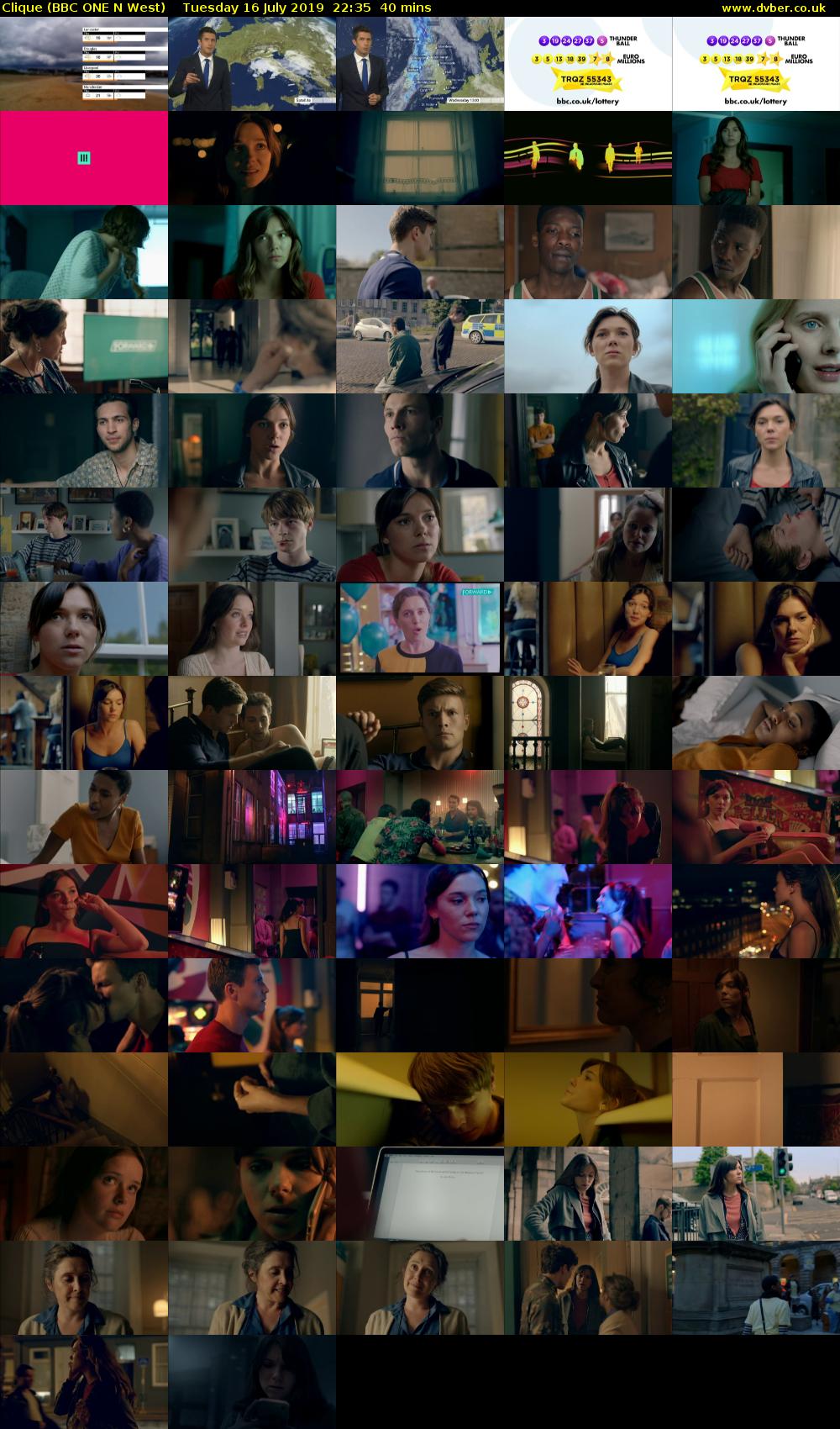 Clique (BBC ONE N West) Tuesday 16 July 2019 22:35 - 23:15