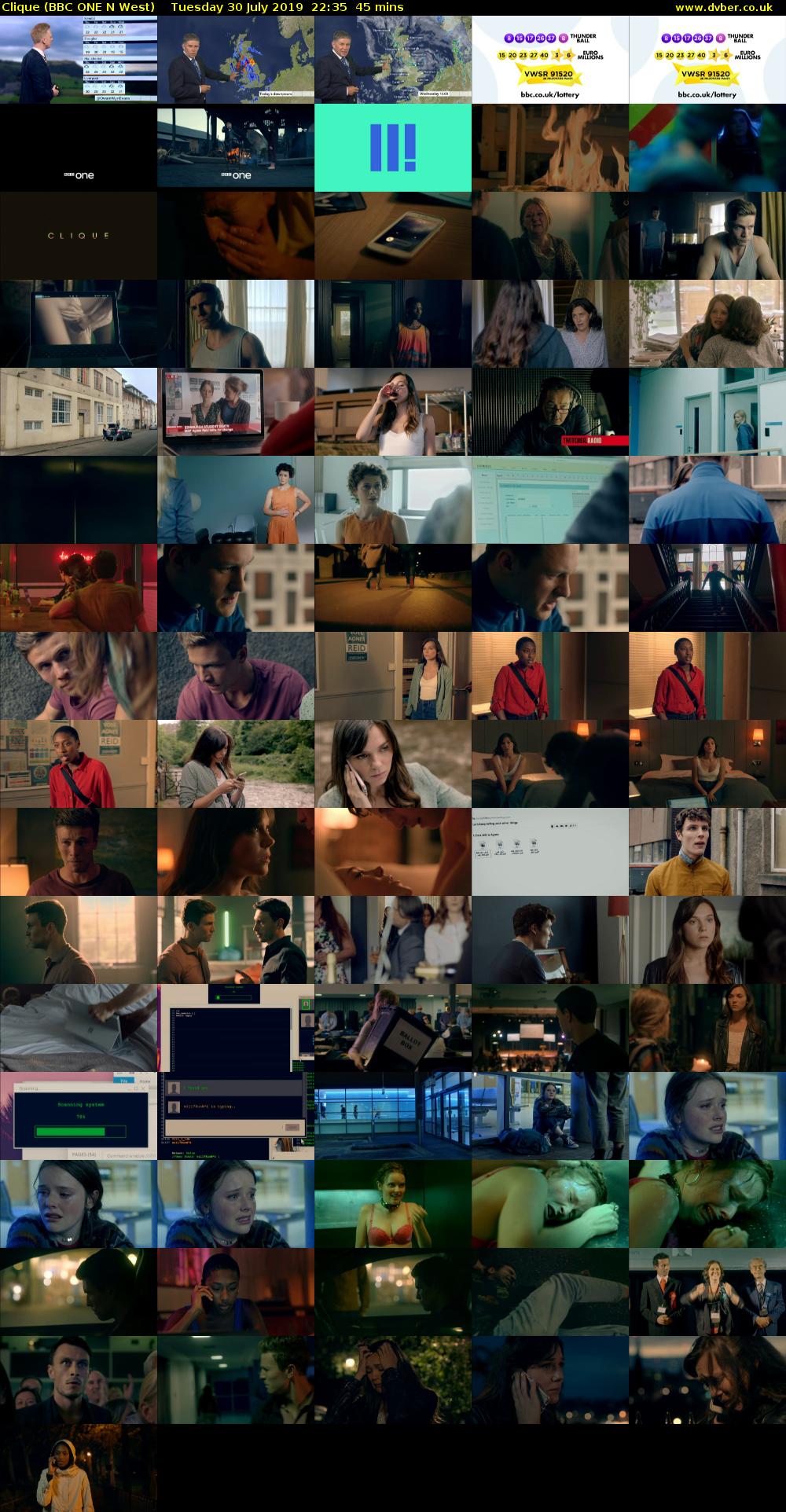 Clique (BBC ONE N West) Tuesday 30 July 2019 22:35 - 23:20