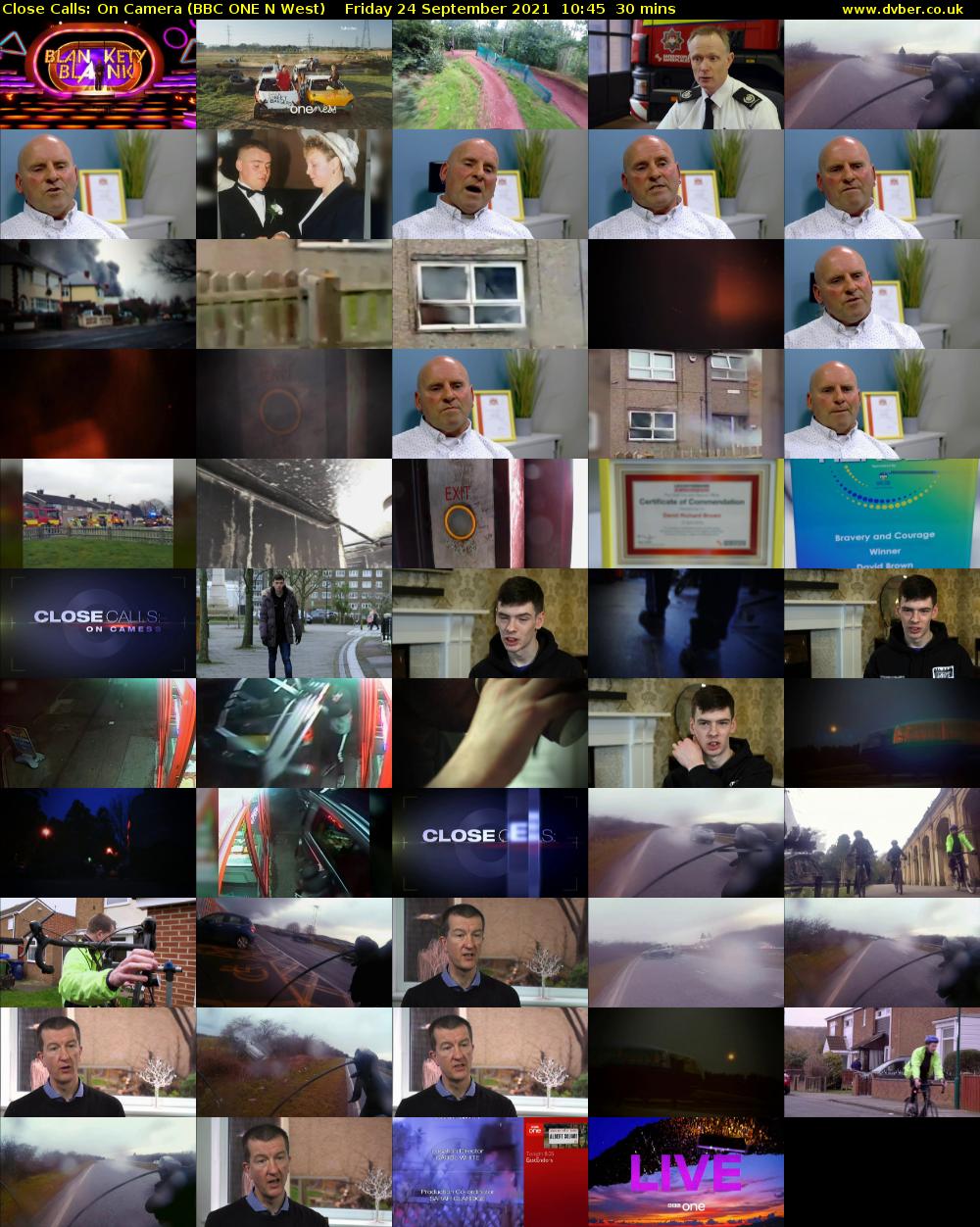 Close Calls: On Camera (BBC ONE N West) Friday 24 September 2021 10:45 - 11:15