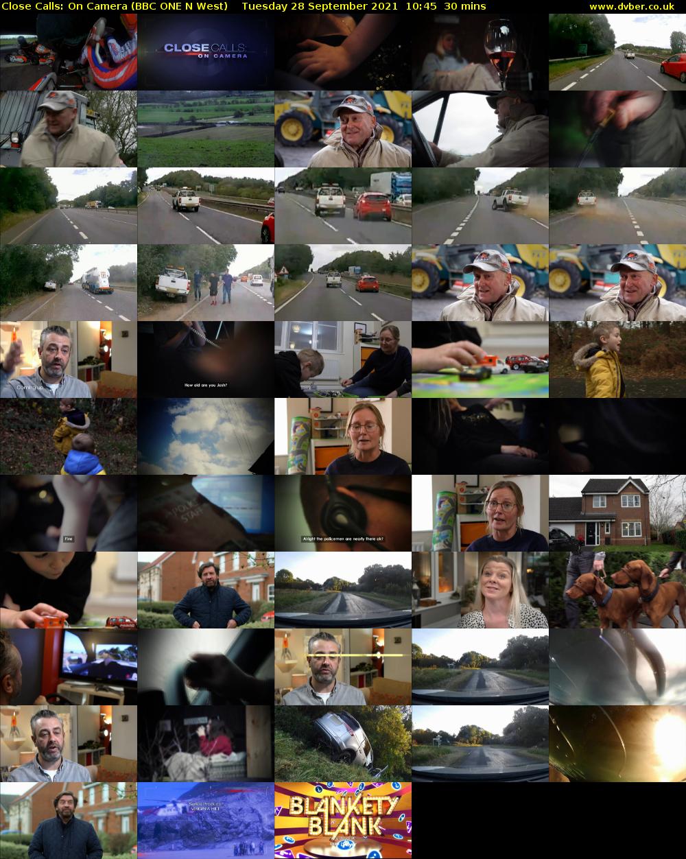 Close Calls: On Camera (BBC ONE N West) Tuesday 28 September 2021 10:45 - 11:15