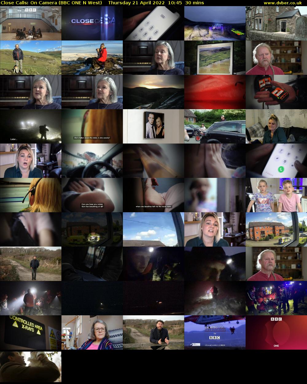 Close Calls: On Camera (BBC ONE N West) Thursday 21 April 2022 10:45 - 11:15
