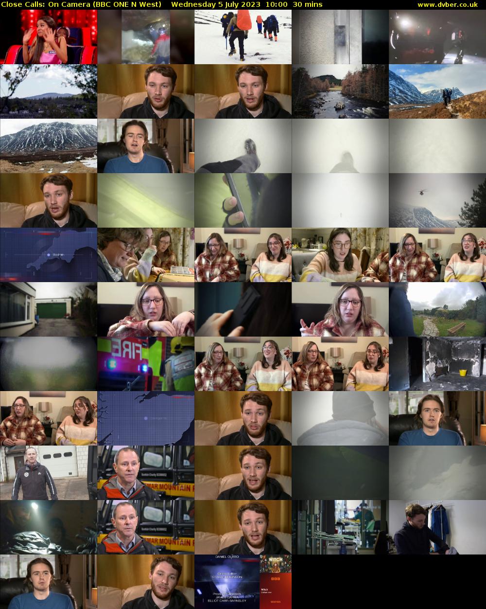 Close Calls: On Camera (BBC ONE N West) Wednesday 5 July 2023 10:00 - 10:30