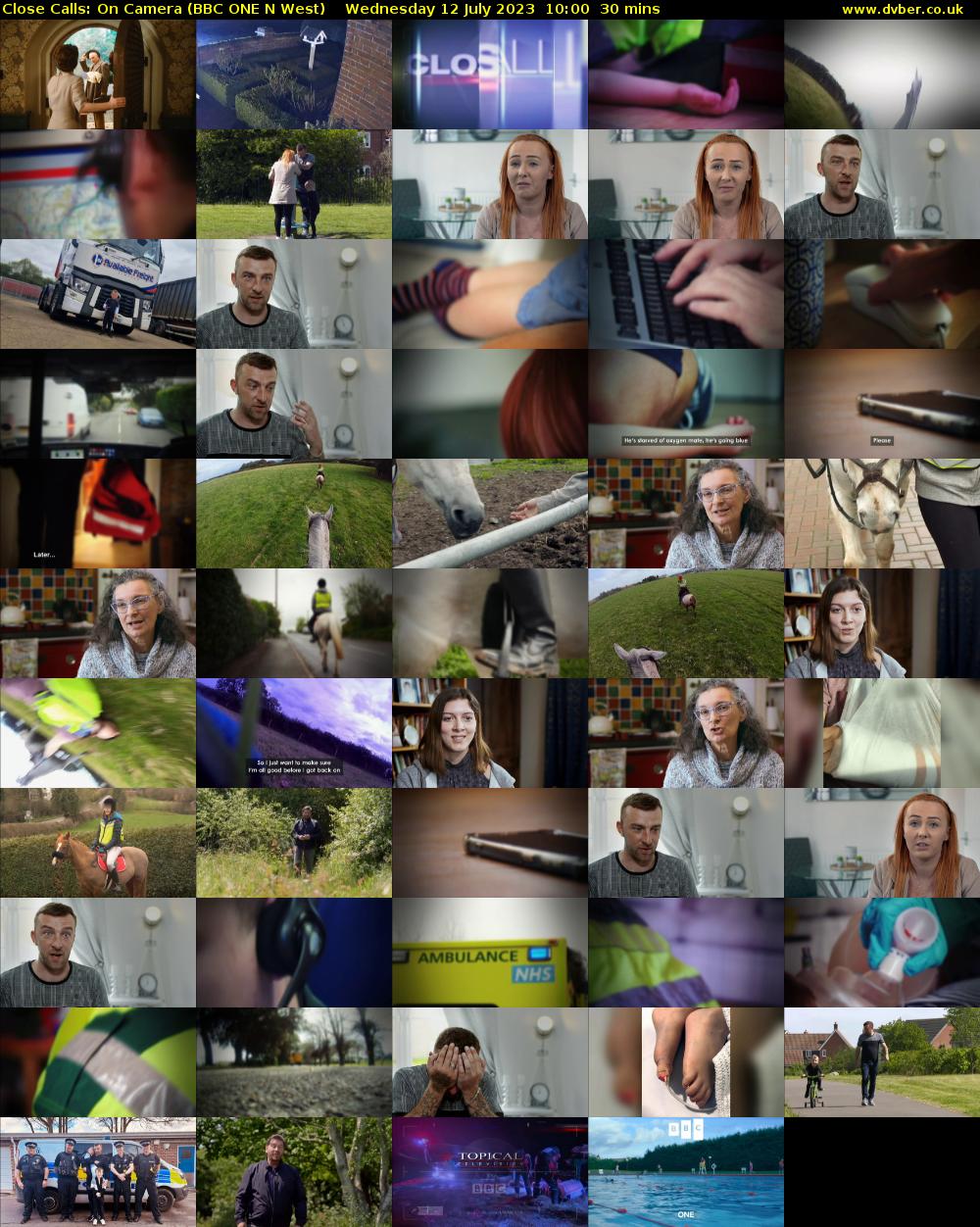 Close Calls: On Camera (BBC ONE N West) Wednesday 12 July 2023 10:00 - 10:30