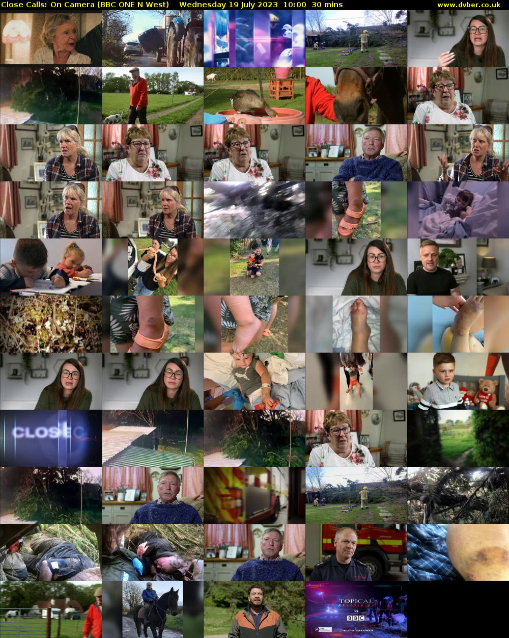 Close Calls: On Camera (BBC ONE N West) Wednesday 19 July 2023 10:00 - 10:30