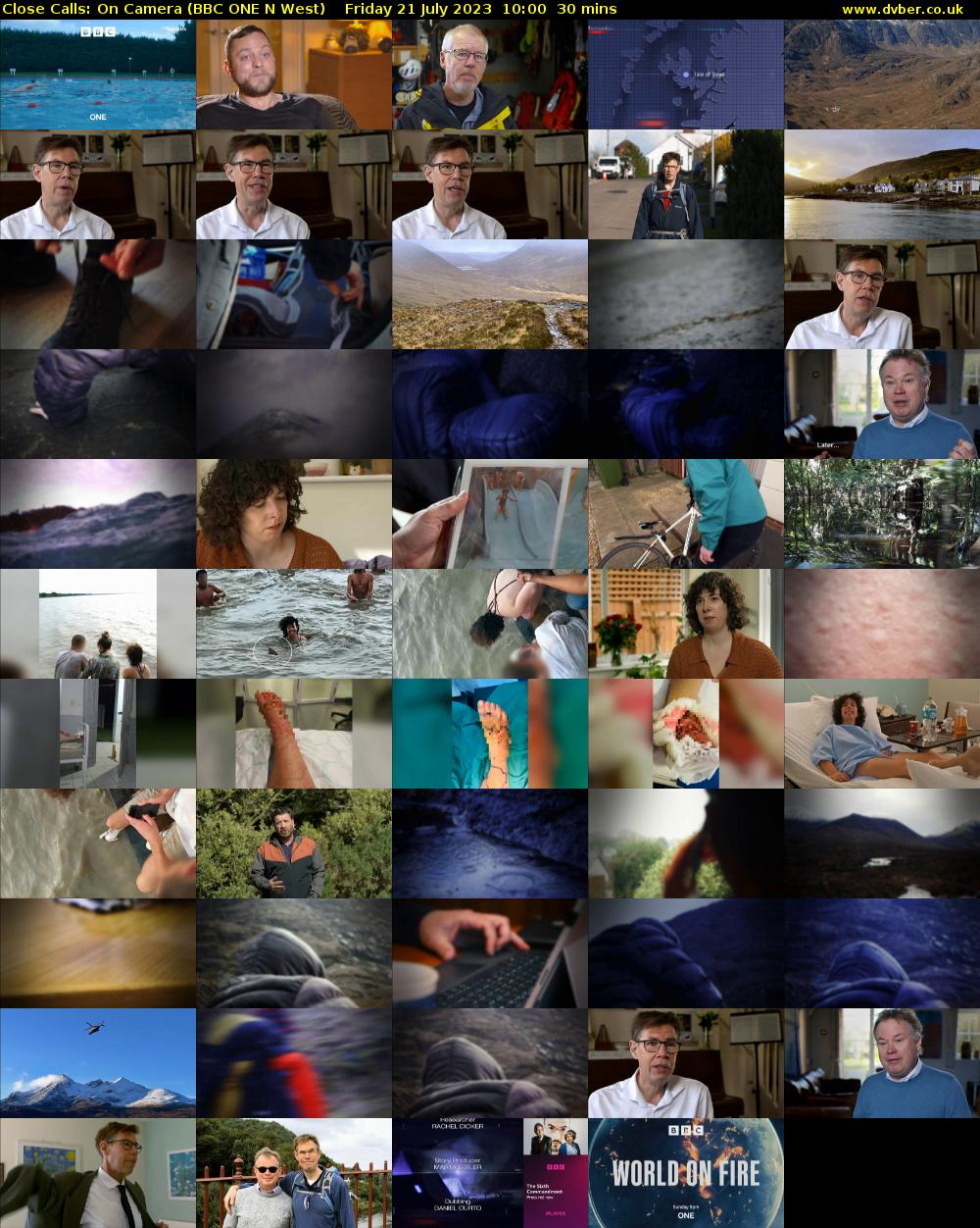 Close Calls: On Camera (BBC ONE N West) Friday 21 July 2023 10:00 - 10:30
