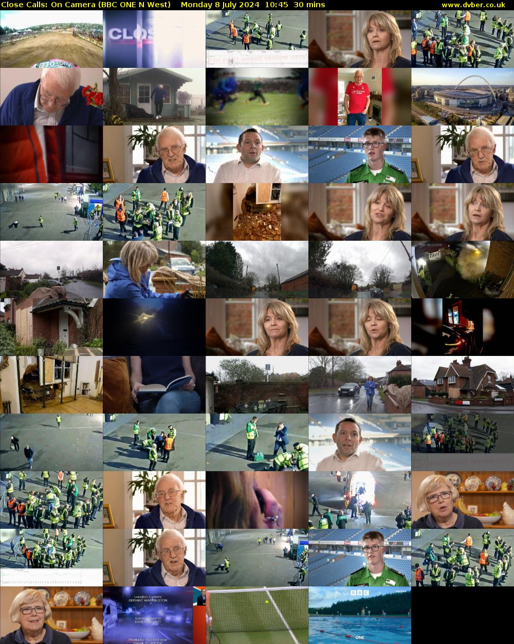 Close Calls: On Camera (BBC ONE N West) Monday 8 July 2024 10:45 - 11:15