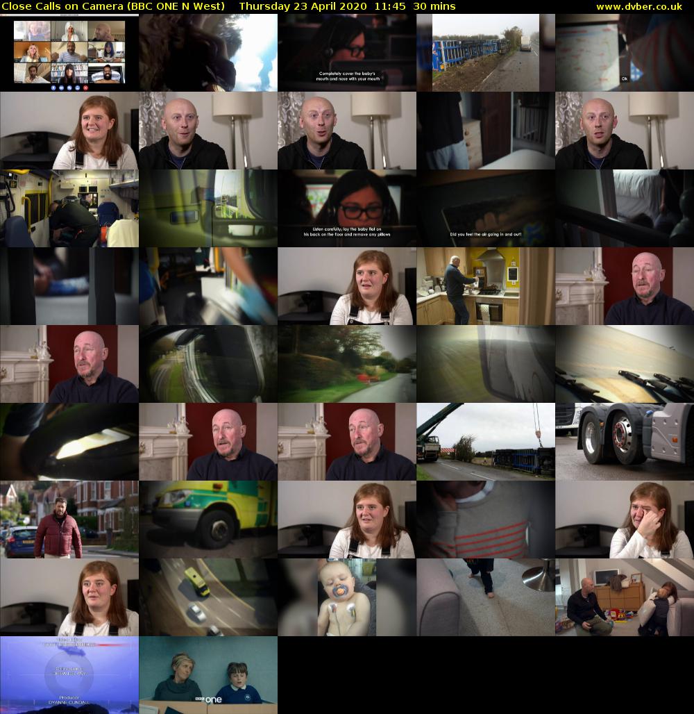 Close Calls on Camera (BBC ONE N West) Thursday 23 April 2020 11:45 - 12:15