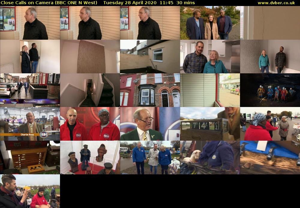 Close Calls on Camera (BBC ONE N West) Tuesday 28 April 2020 11:45 - 12:15