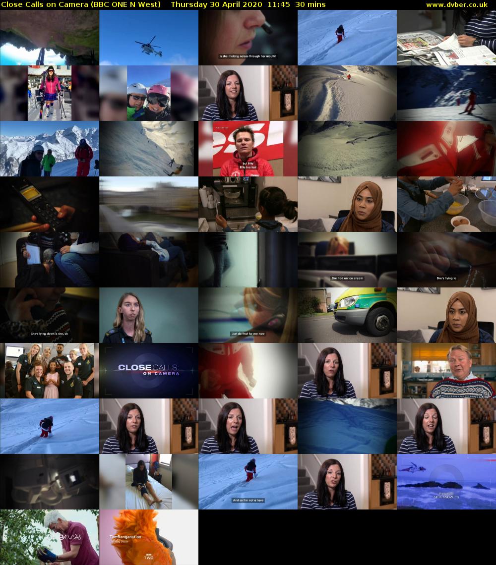 Close Calls on Camera (BBC ONE N West) Thursday 30 April 2020 11:45 - 12:15