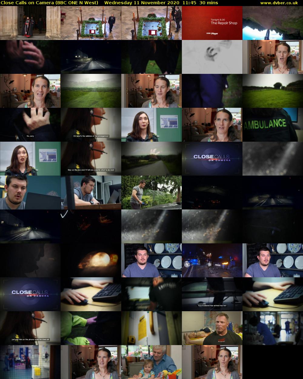 Close Calls on Camera (BBC ONE N West) Wednesday 11 November 2020 11:45 - 12:15