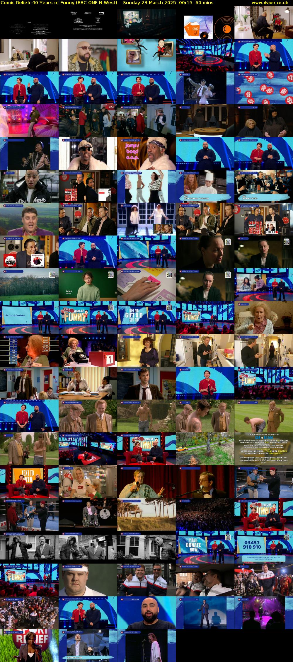Comic Relief: 40 Years of Funny (BBC ONE N West) Sunday 23 March 2025 00:15 - 01:15