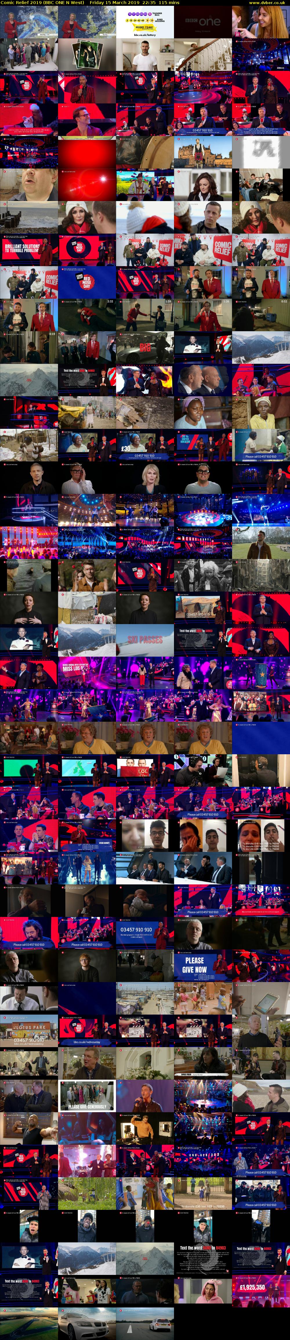 Comic Relief 2019 (BBC ONE N West) Friday 15 March 2019 22:35 - 00:30