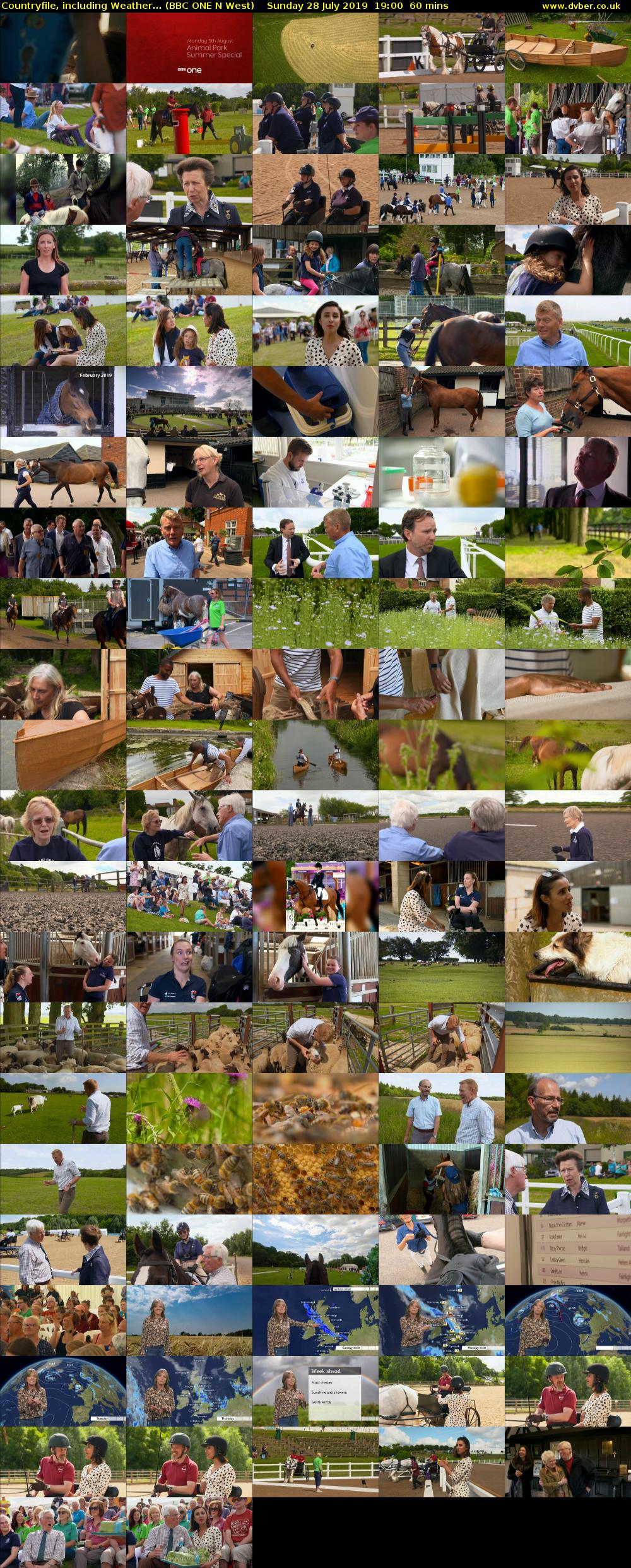 Countryfile, including Weather... (BBC ONE N West) Sunday 28 July 2019 19:00 - 20:00