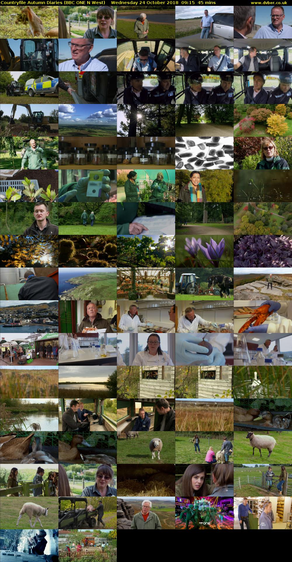 Countryfile Autumn Diaries (BBC ONE N West) Wednesday 24 October 2018 09:15 - 10:00