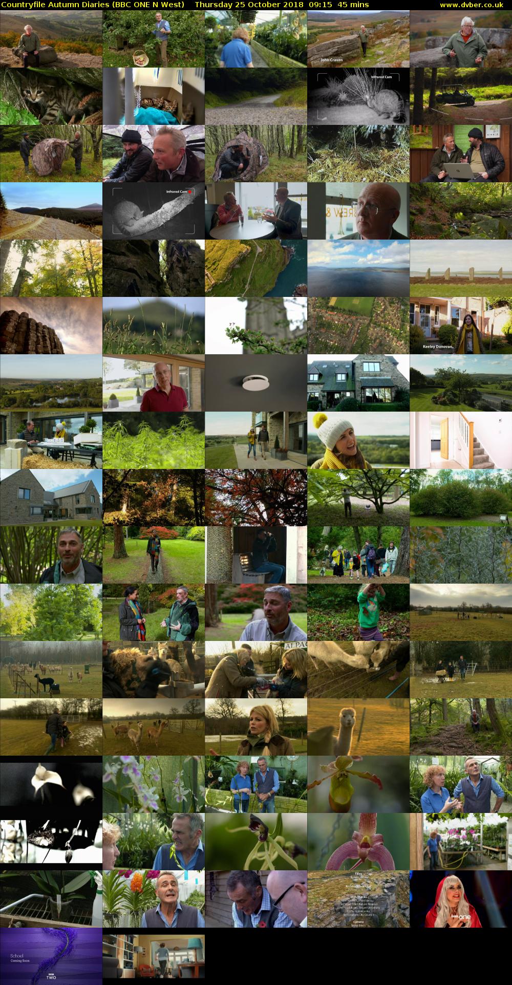 Countryfile Autumn Diaries (BBC ONE N West) Thursday 25 October 2018 09:15 - 10:00